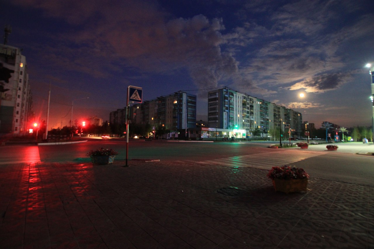 Ночной город Прокопьевск